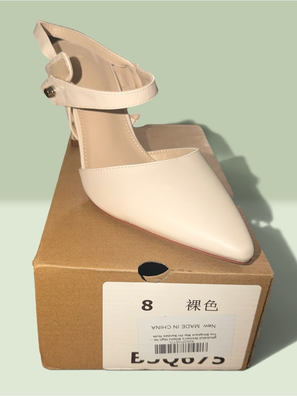 Classic Pointed Toe Ankle Strap Pumps - Nude